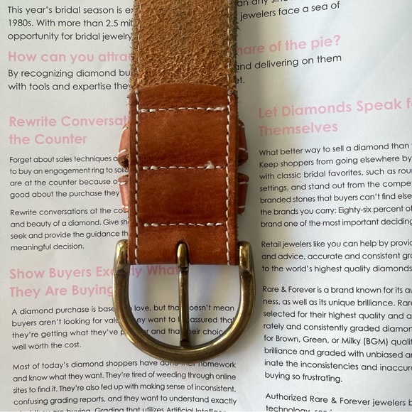 Genuine Leather Brown Ultra Soft Belt Size: 33 - Picture 3 of 7